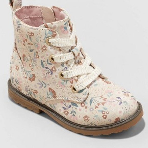 Cat & Jack Shoes Saletoddler Girls Giovanna Floral Print Laceup Zipper Combat Boots Poshmark